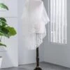 Two-Tier Wedding Veil UK Tulle Lace Edge Elbow Bridal Veils Appliques TS91002