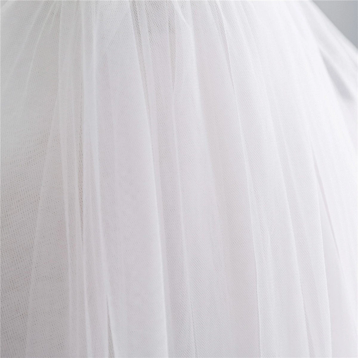 Two-Tier Wedding Veil UK Tulle Lace Edge Elbow Bridal Veils Appliques TS91002 - Image 5