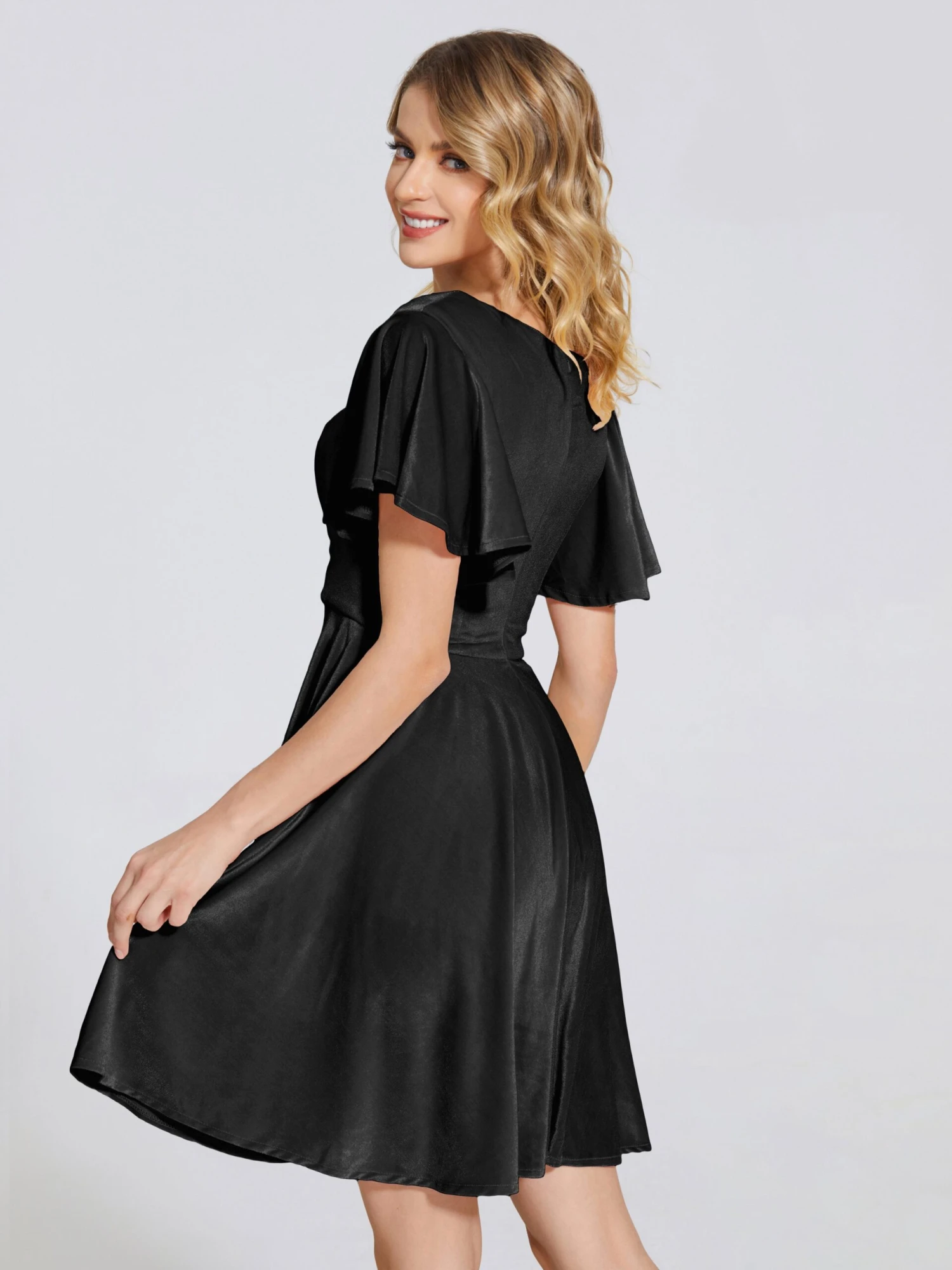 Adriana Fashion Cap Sleeves Velvet Bridesmaid Dresses - Image 5