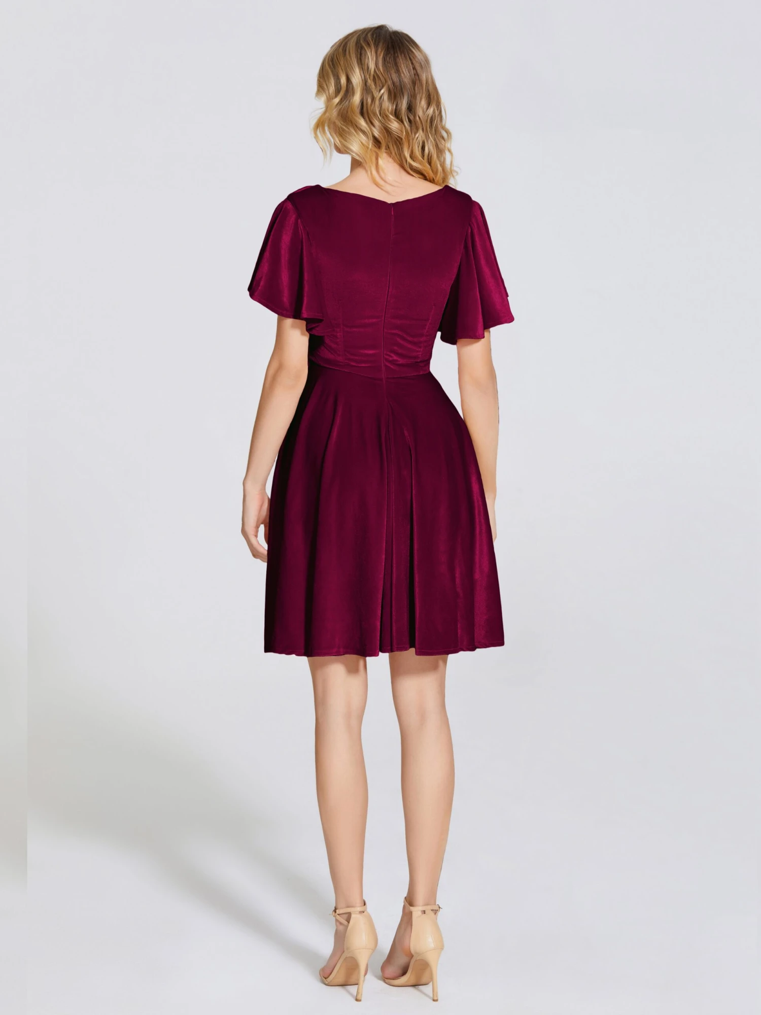 Adriana Fashion Cap Sleeves Velvet Bridesmaid Dresses - Image 10