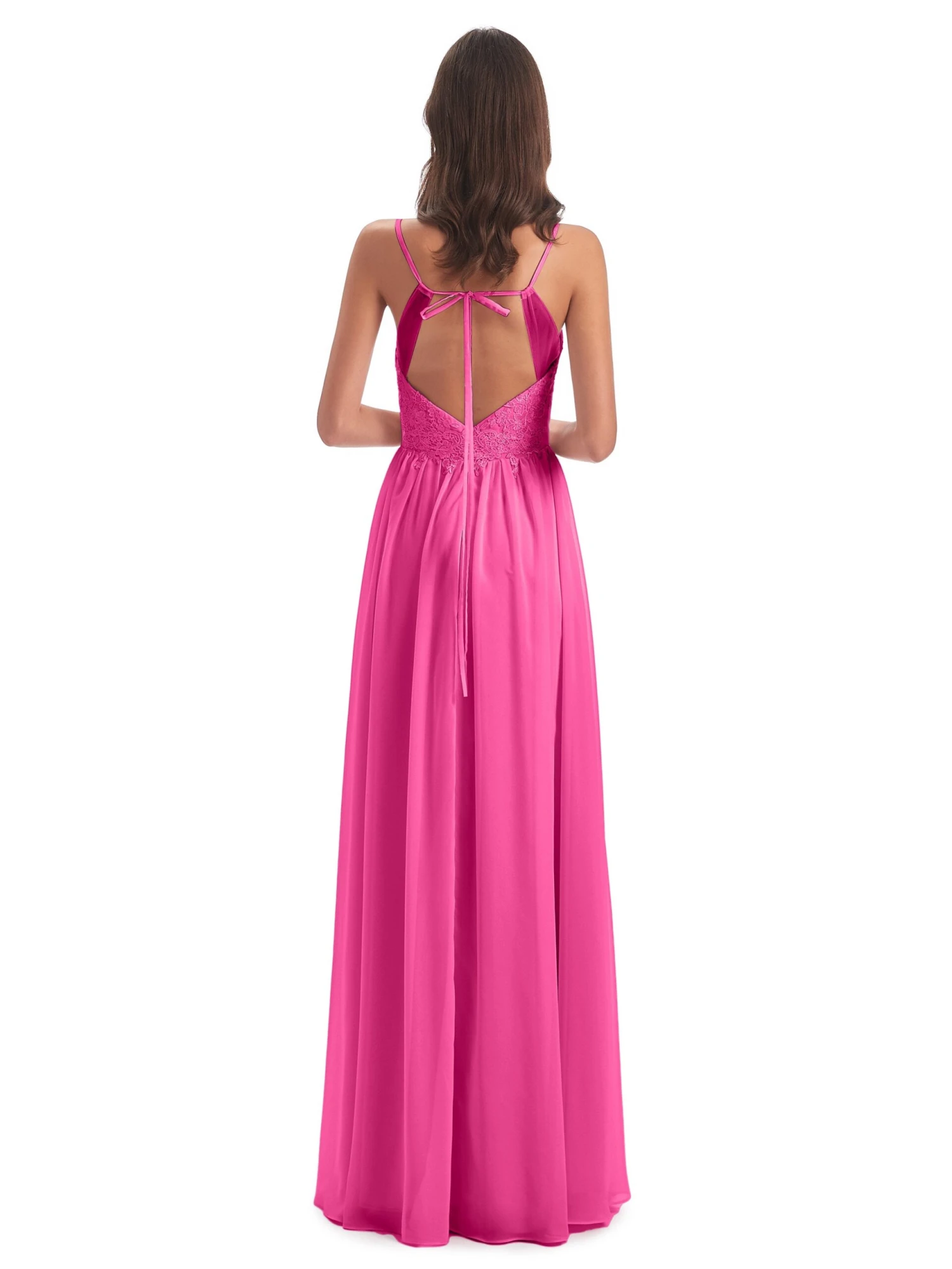 Amelia Pretty A-line Spaghetti Straps Long Bridesmaid Dresses - Image 6