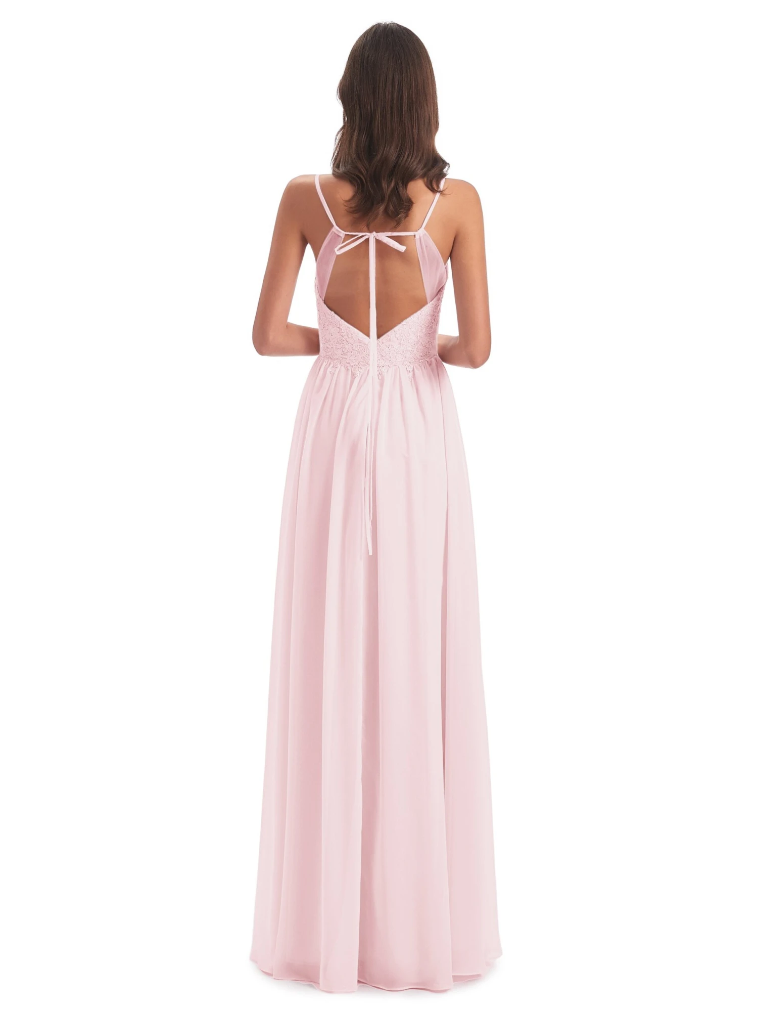 Amelia Pretty A-line Spaghetti Straps Long Bridesmaid Dresses - Image 13