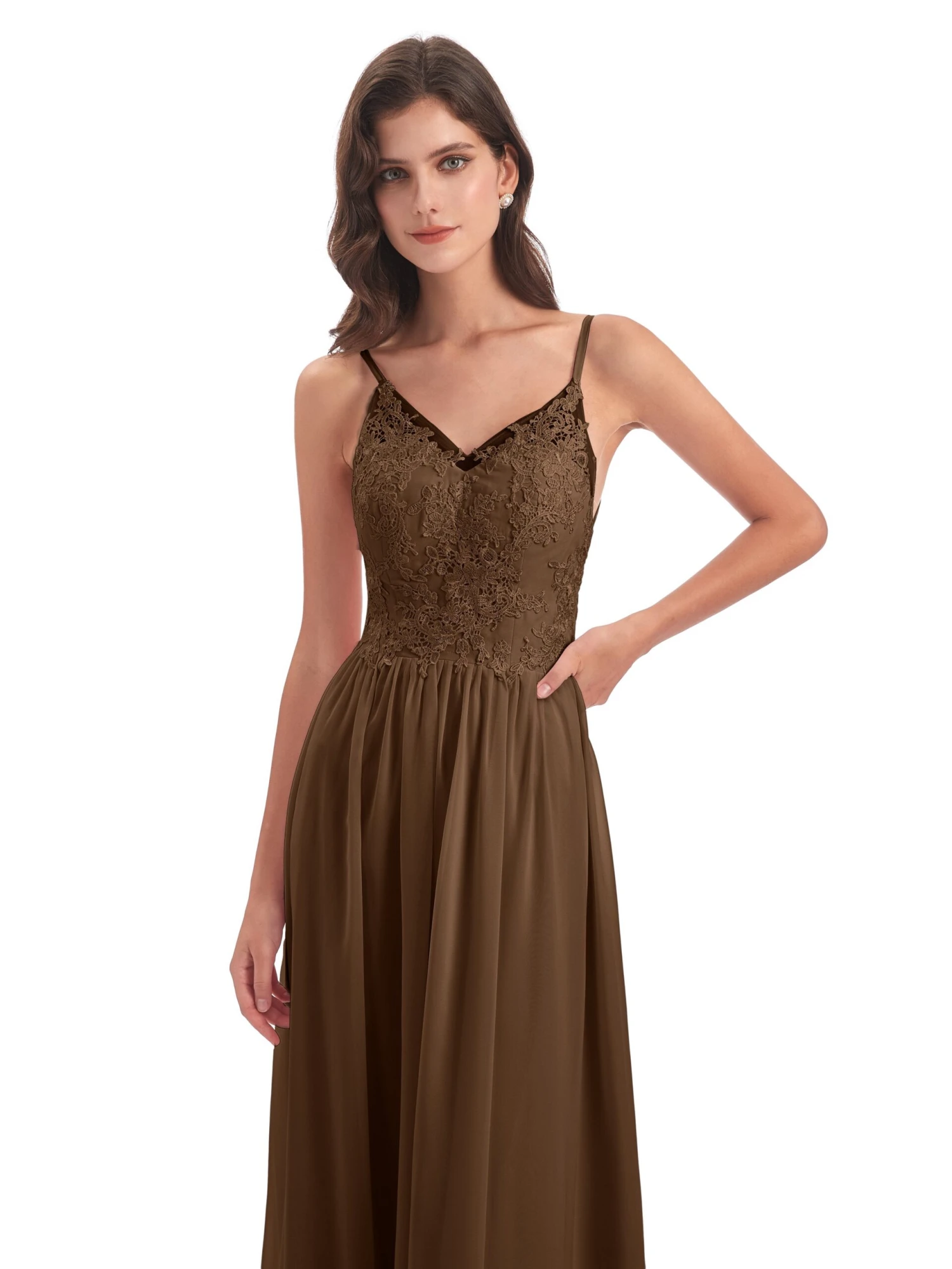 Amelia Pretty A-line Spaghetti Straps Long Bridesmaid Dresses - Image 18
