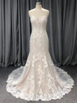 Mermaid Sweetheart Court Train Sleeveless Lace Wedding Dresses
