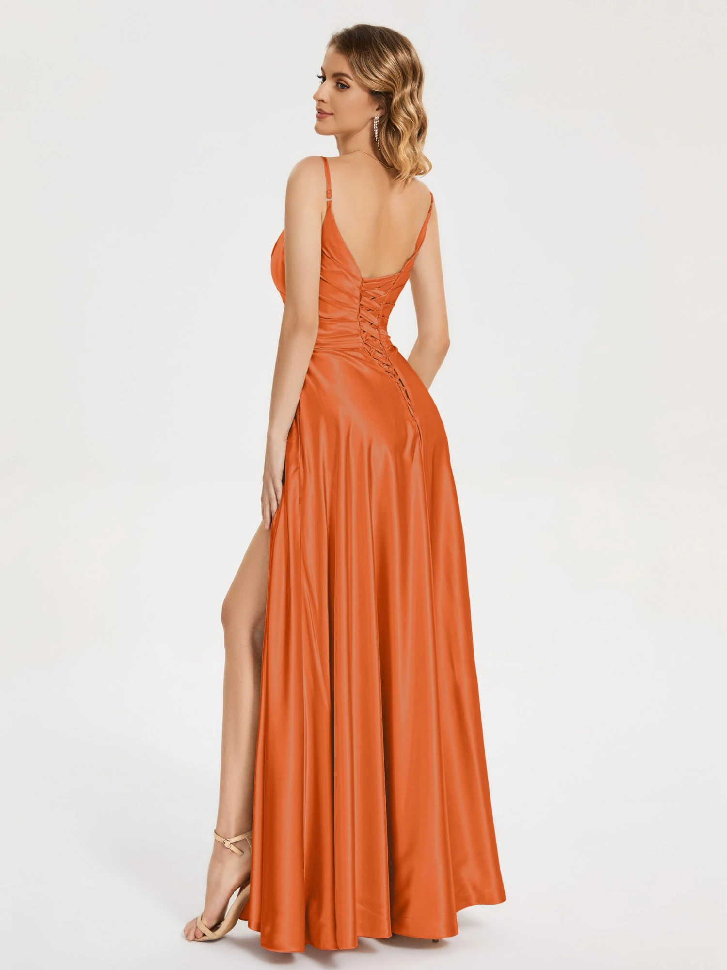 Split Soft Satin Prom Dresses - Image 3
