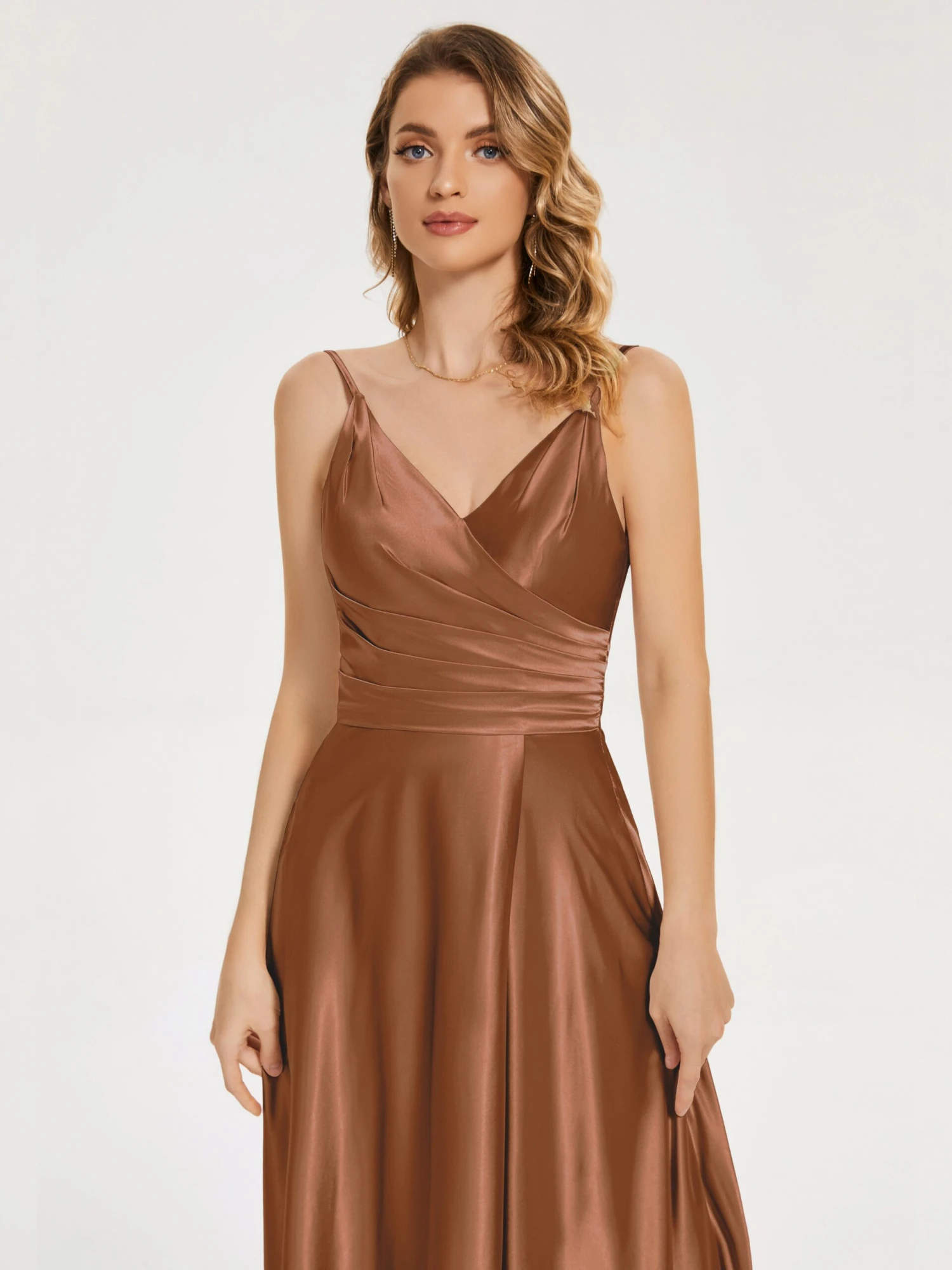 Split Soft Satin Prom Dresses - Image 8