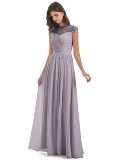 Jasmine Modest Chiffon/Lace A-line Long Bridesmaid Dresses