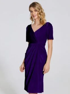 Flattering Knee Length Velvet Mother Of The Bride Dresses