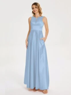 Modern A-line Satin Prom Dresses