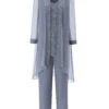 Long Sleeves Chiffon Mother Of The Bride Dress Pant Suits