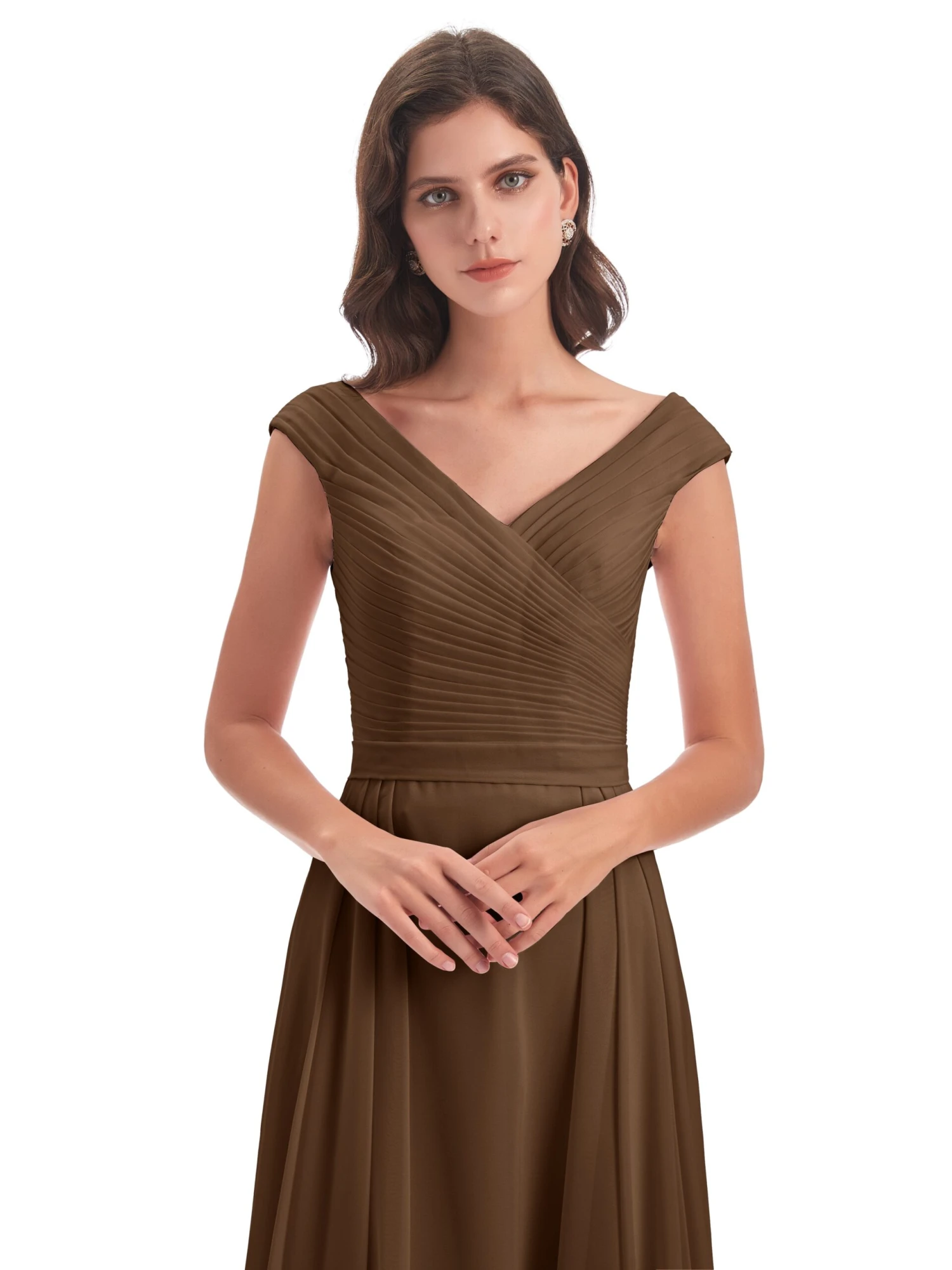Lyla Beautiful Chiffon A-line V-neck Long Bridesmaid Dresses - Image 20
