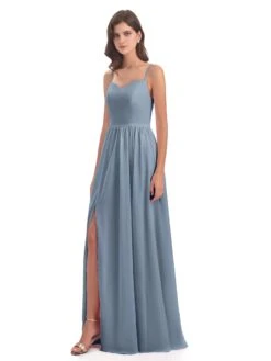 Madeline Alluring Chiffon/Lace Split Long Bridesmaid Dresses