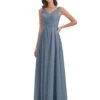 Matilda A-line V-neck Straps Floor-Length Bridesmaid Dresses