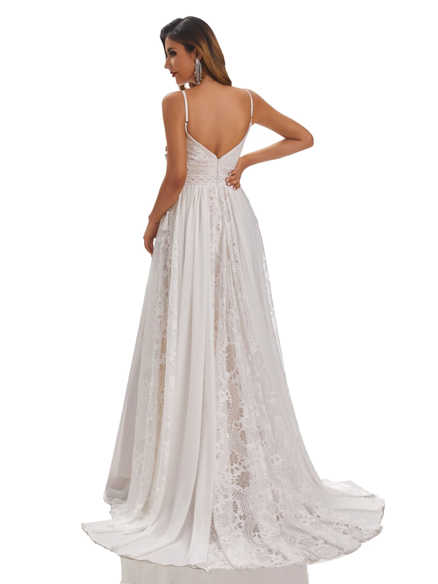 Mckenna Boho Spaghetti Straps Wedding Dresses With Tassel - Image 3