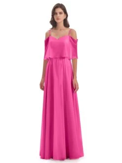 Olivia Inexpensive Chiffon Spaghetti Straps Bridesmaid Dresses