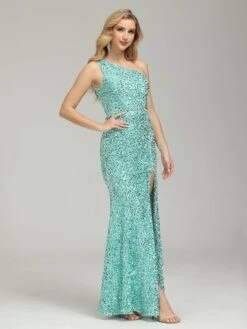 Laura Simple One Shoulder Sequin Prom Dress