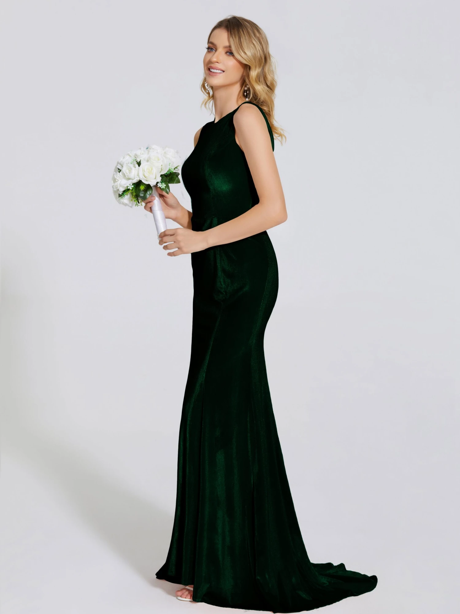 Rebecca Vintage Scoop Neck Velvet Bridesmaid Dresses