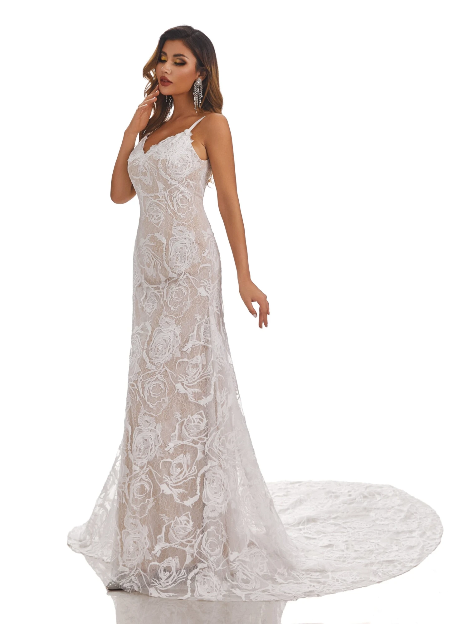 Remi Elegant Ball-Gown V-neck Court Train Wedding Dresses - Image 2