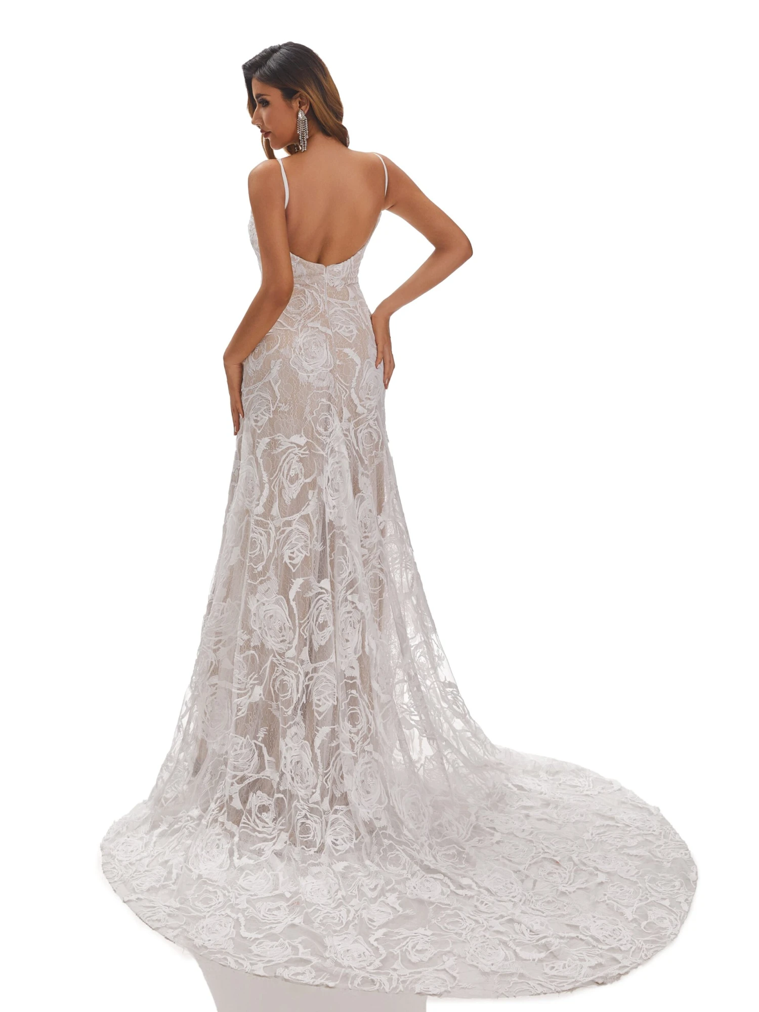 Remi Elegant Ball-Gown V-neck Court Train Wedding Dresses - Image 3