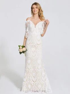 Selena Charming Sweep Train Lace Wedding Dresses