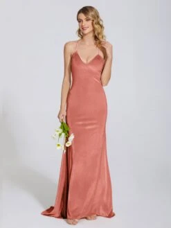Sloane Unique V-neck Velvet Bridesmaid Dresses