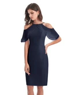 Sophia Stunning Chiffon Off The Shoulder Mini Bridesmaid Dresses