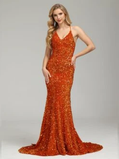 Joy Pretty Trumpt Sequin Prom Dress