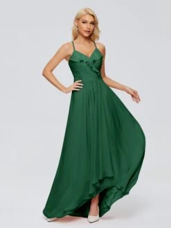 Adalynn Cute Spaghetti Straps Pleats Chiffon Bridesmaid Dresses
