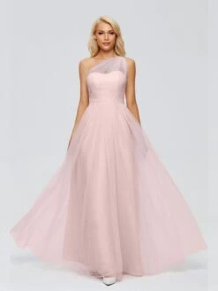 Alexandra Gorgeous One-Shoulder Ribbon Chiffon Bridesmaid Dresses