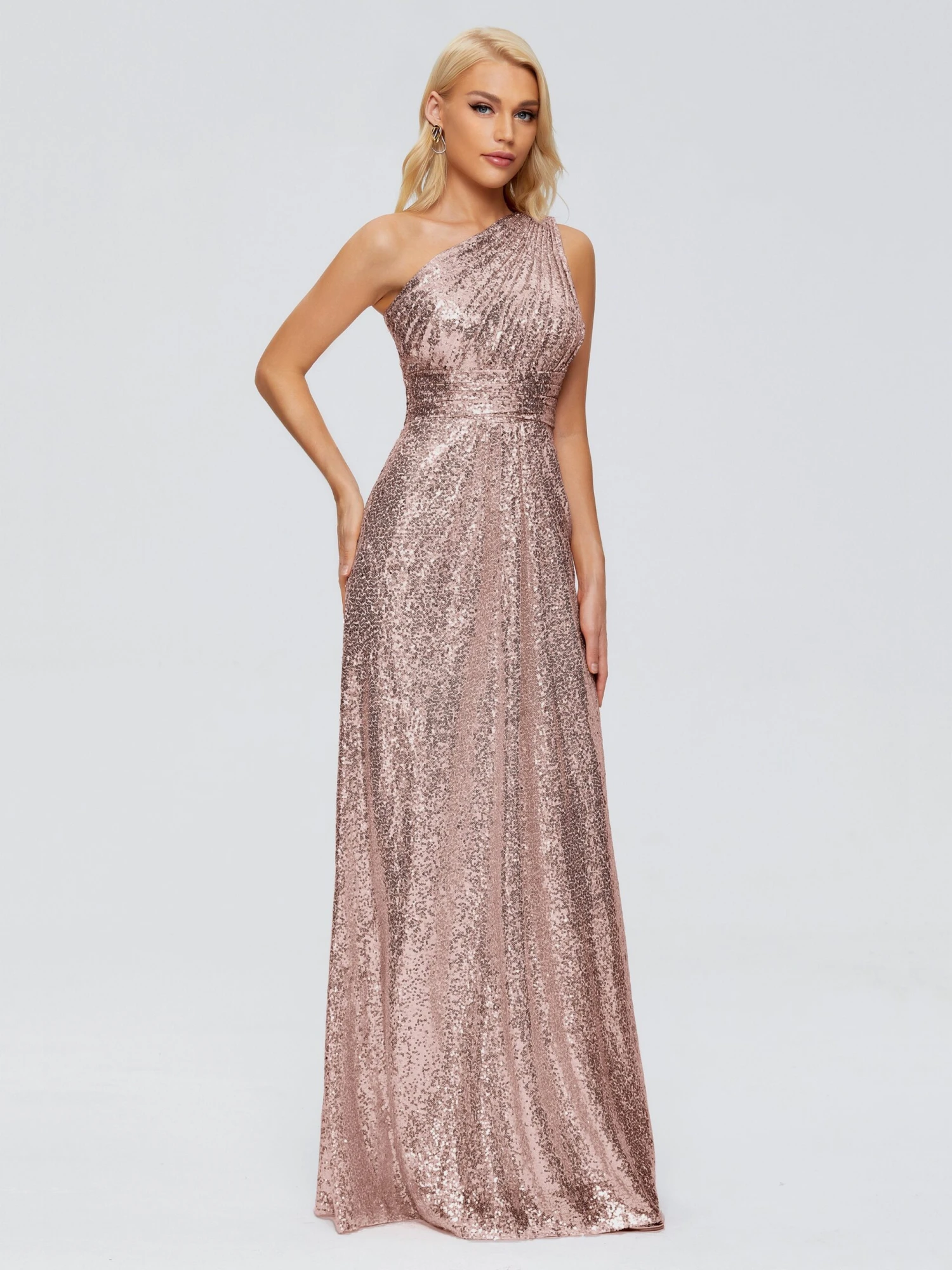 Bailey One-Shoulder Sequins Party Prom Dresses - Image 4