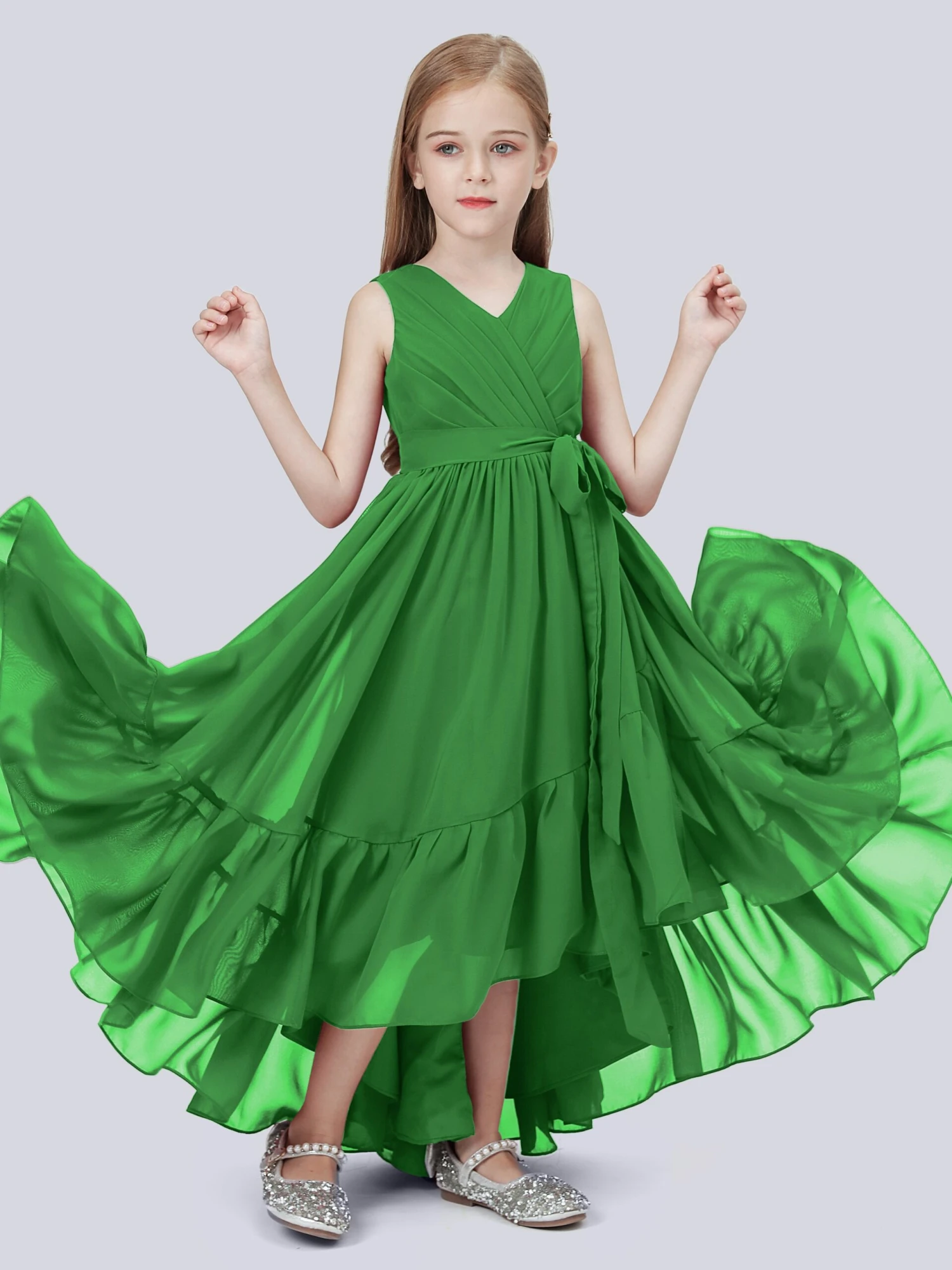 Chiffon High-Low Junior Bridesmaid Dress - Image 5