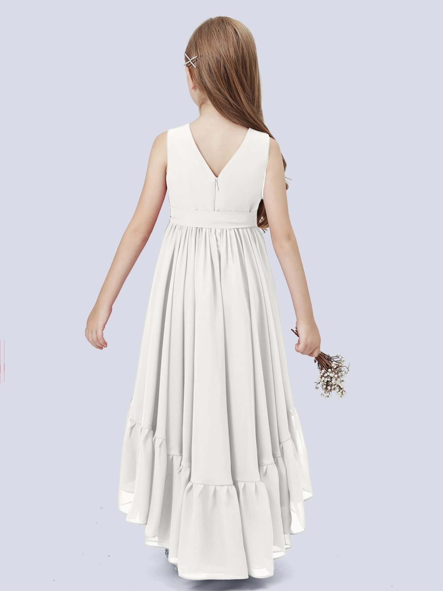 Chiffon High-Low Junior Bridesmaid Dress - Image 19