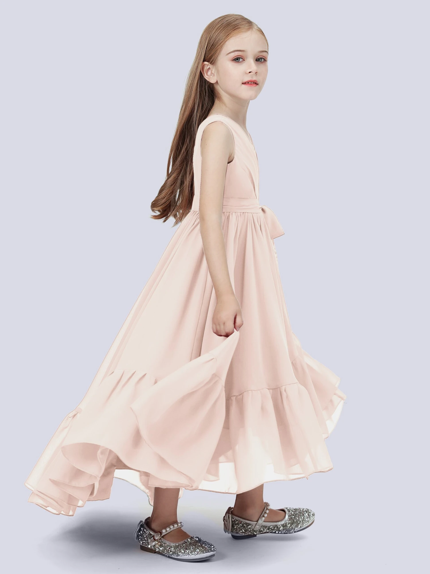 Chiffon High-Low Junior Bridesmaid Dress - Image 10