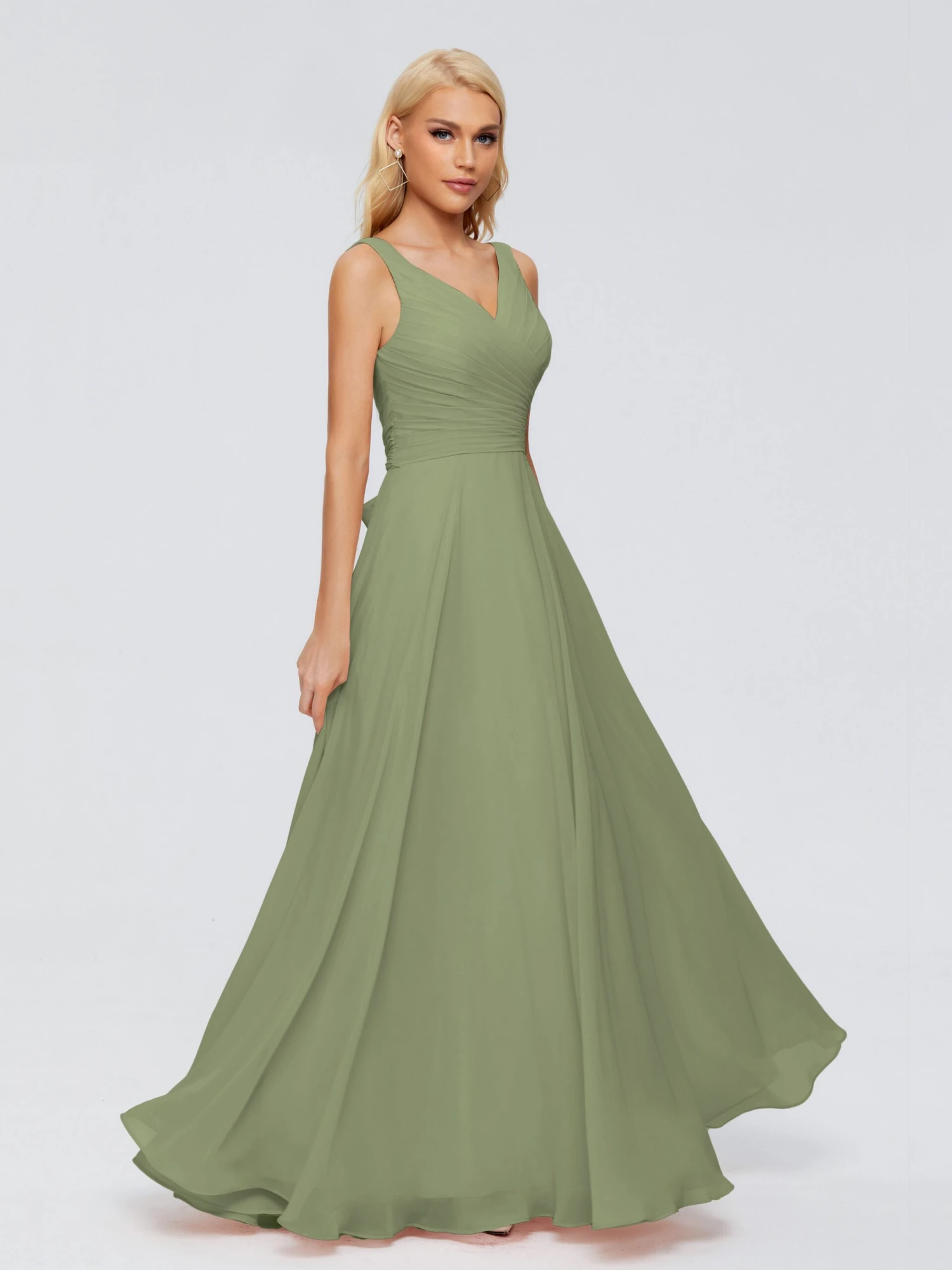Ryleigh Flowy Chiffon Bridesmaid Dresses With Bow - Image 3
