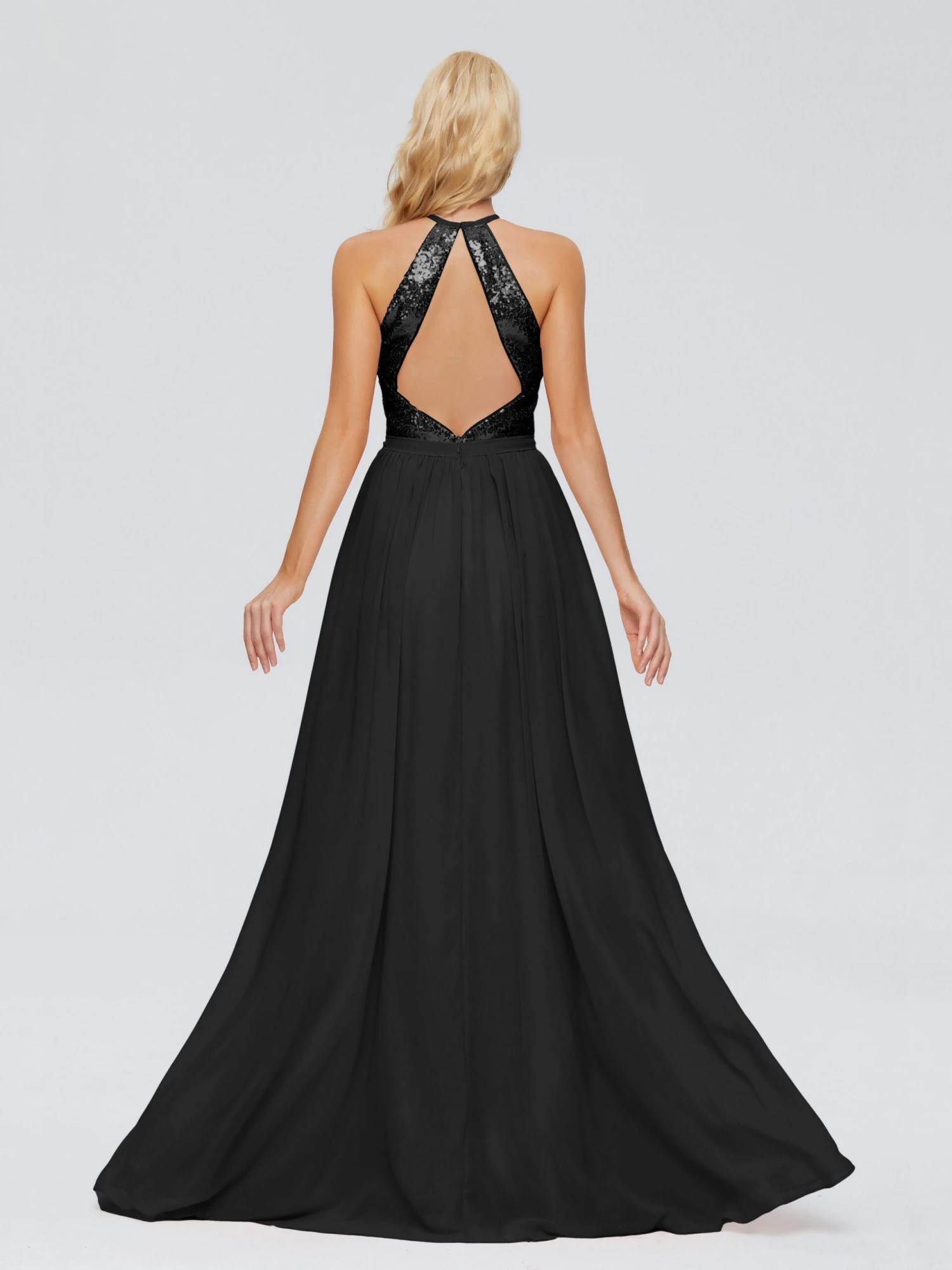 Jasmine A-line Halter Sequins Prom Dresses - Image 7