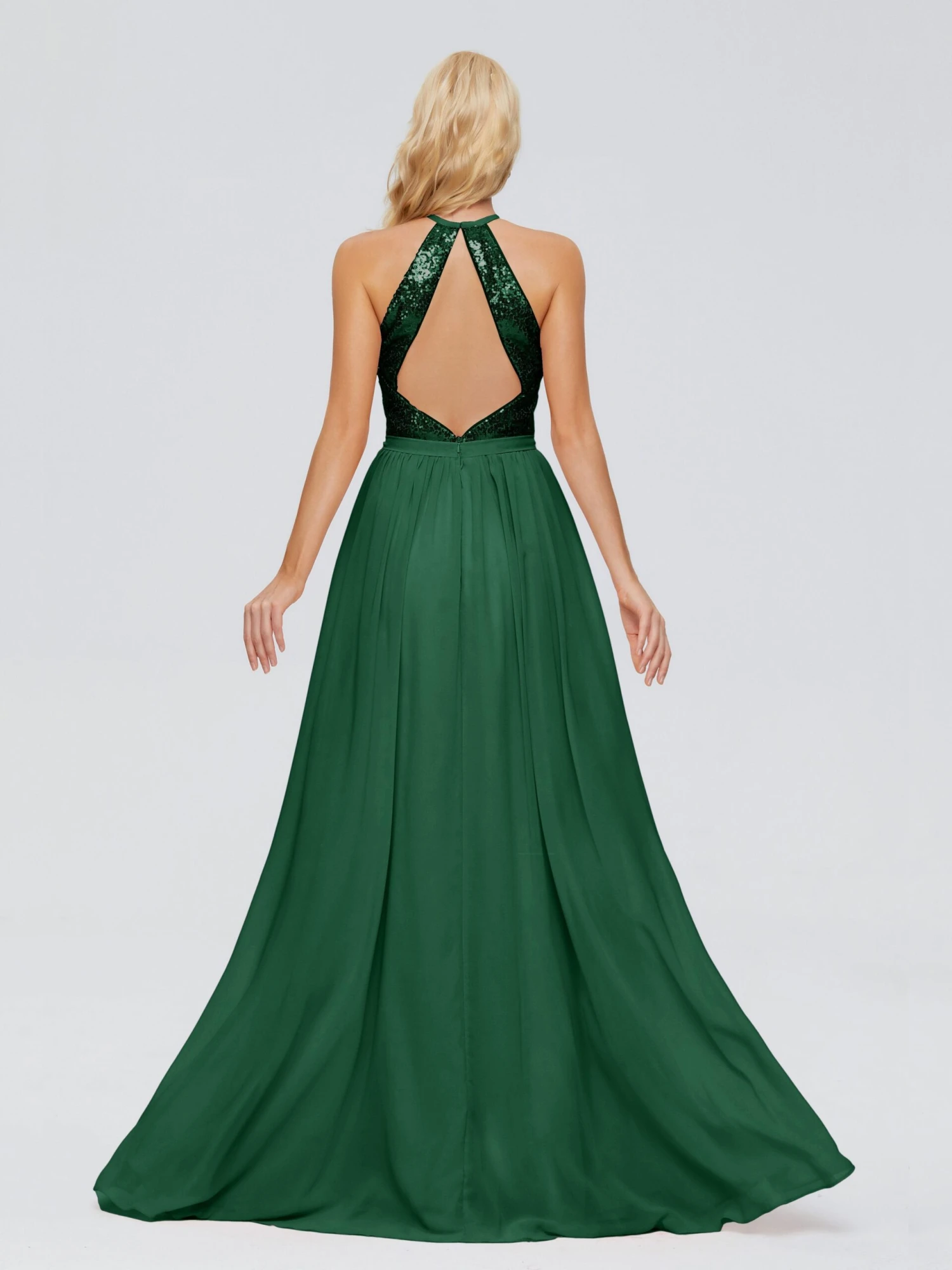 Jasmine A-line Halter Sequins Prom Dresses - Image 15