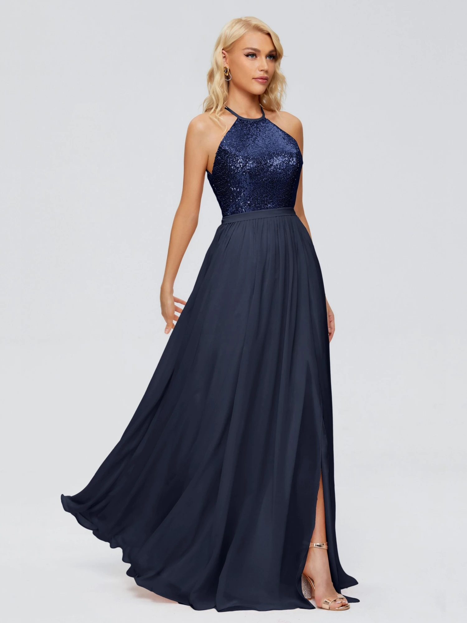 Jasmine A-line Halter Sequins Prom Dresses - Image 20