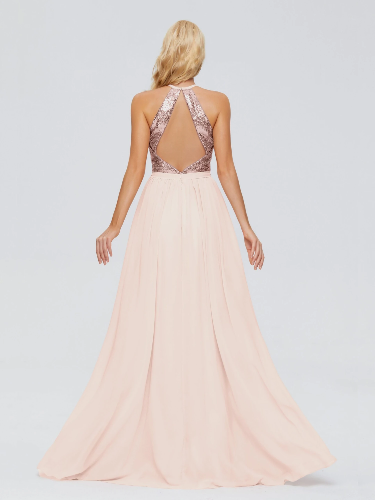 Jasmine A-line Halter Sequins Prom Dresses - Image 3