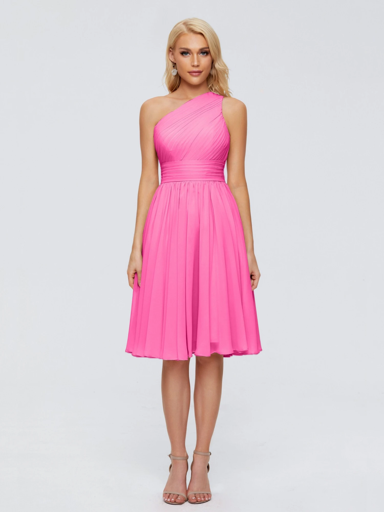 Kimberly Simple One Shoulder Short Bridesmaid Dresses - Image 5