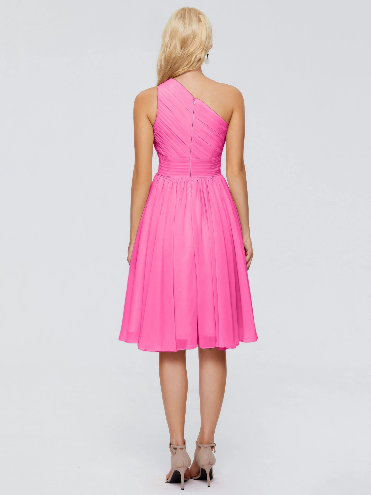 Kimberly Simple One Shoulder Short Bridesmaid Dresses - Image 7