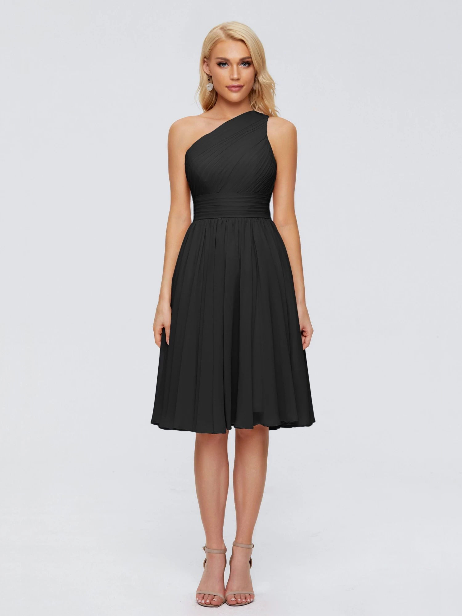 Kimberly Simple One Shoulder Short Bridesmaid Dresses - Image 9