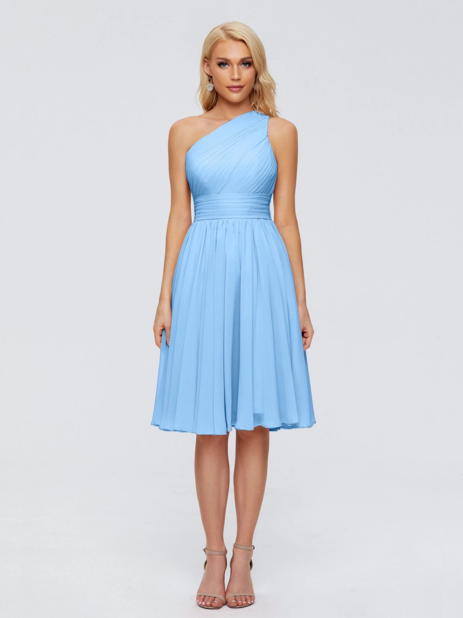 Kimberly Simple One Shoulder Short Bridesmaid Dresses - Image 10