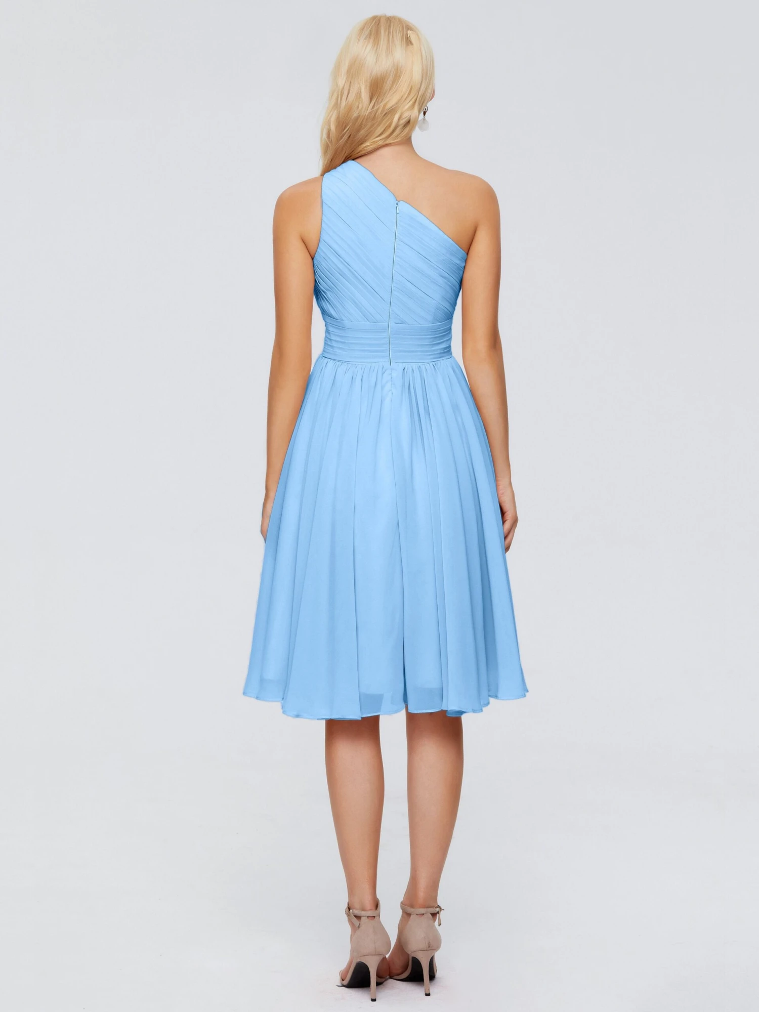 Kimberly Simple One Shoulder Short Bridesmaid Dresses - Image 12