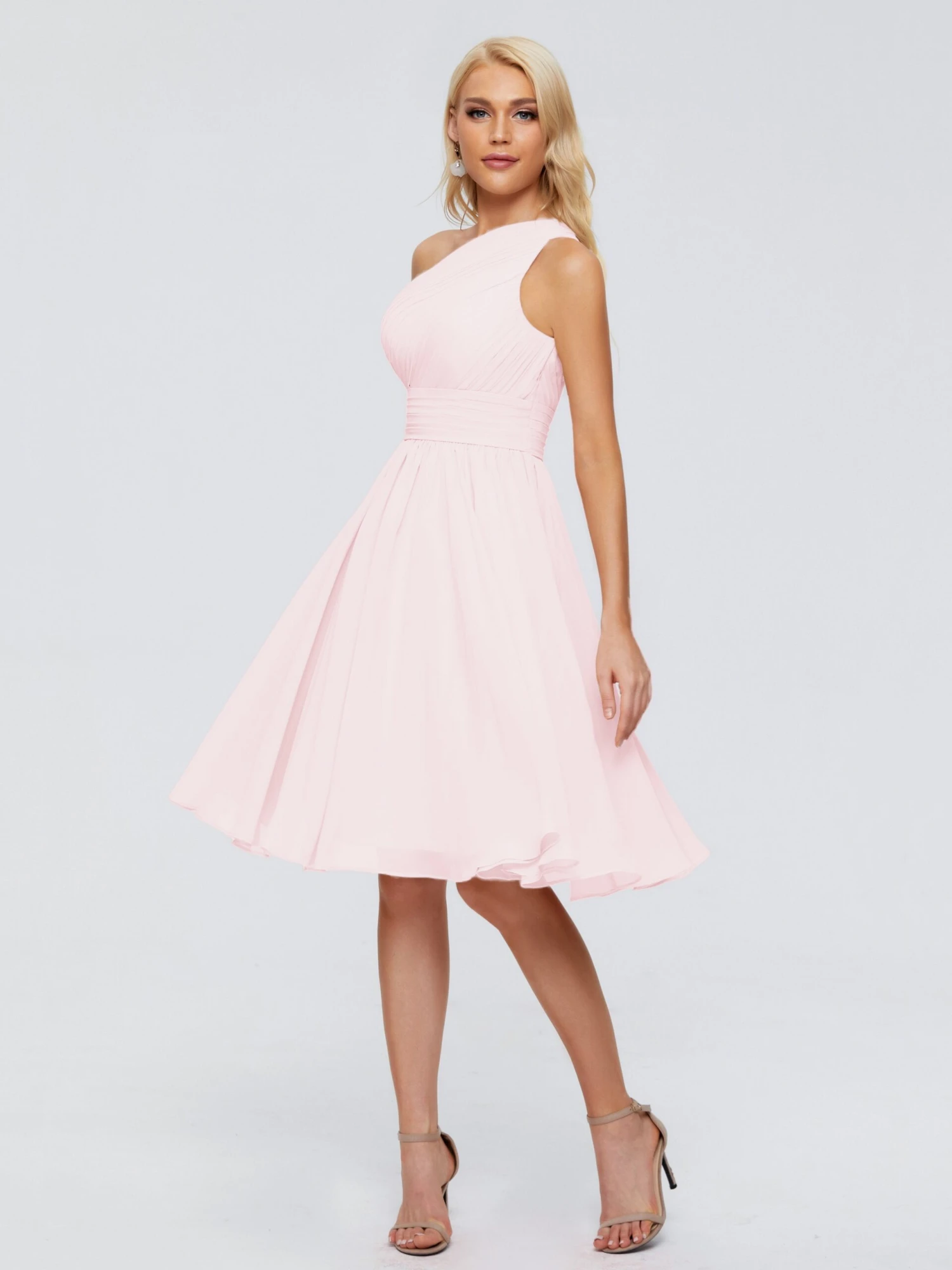 Kimberly Simple One Shoulder Short Bridesmaid Dresses - Image 15