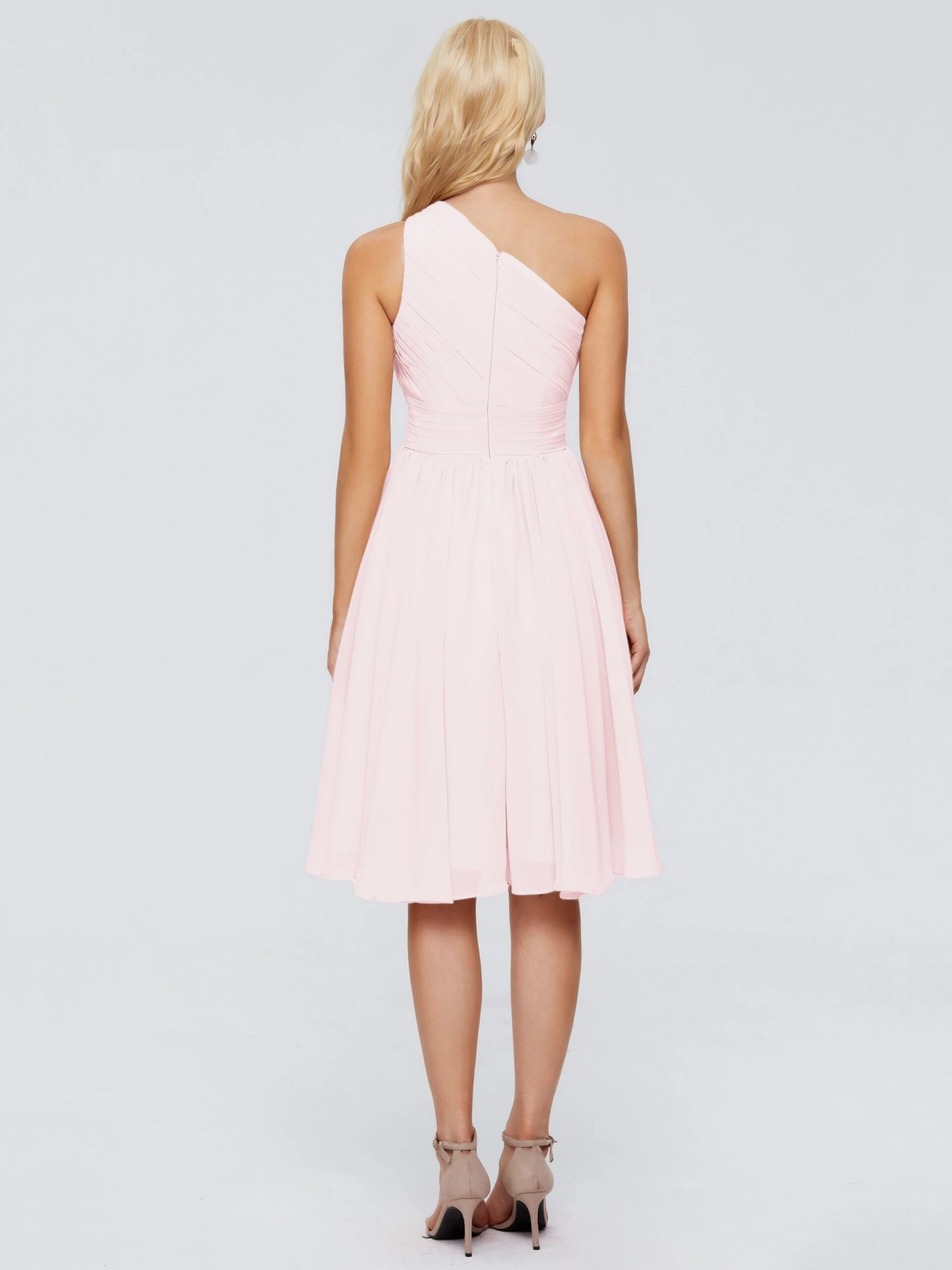 Kimberly Simple One Shoulder Short Bridesmaid Dresses - Image 16
