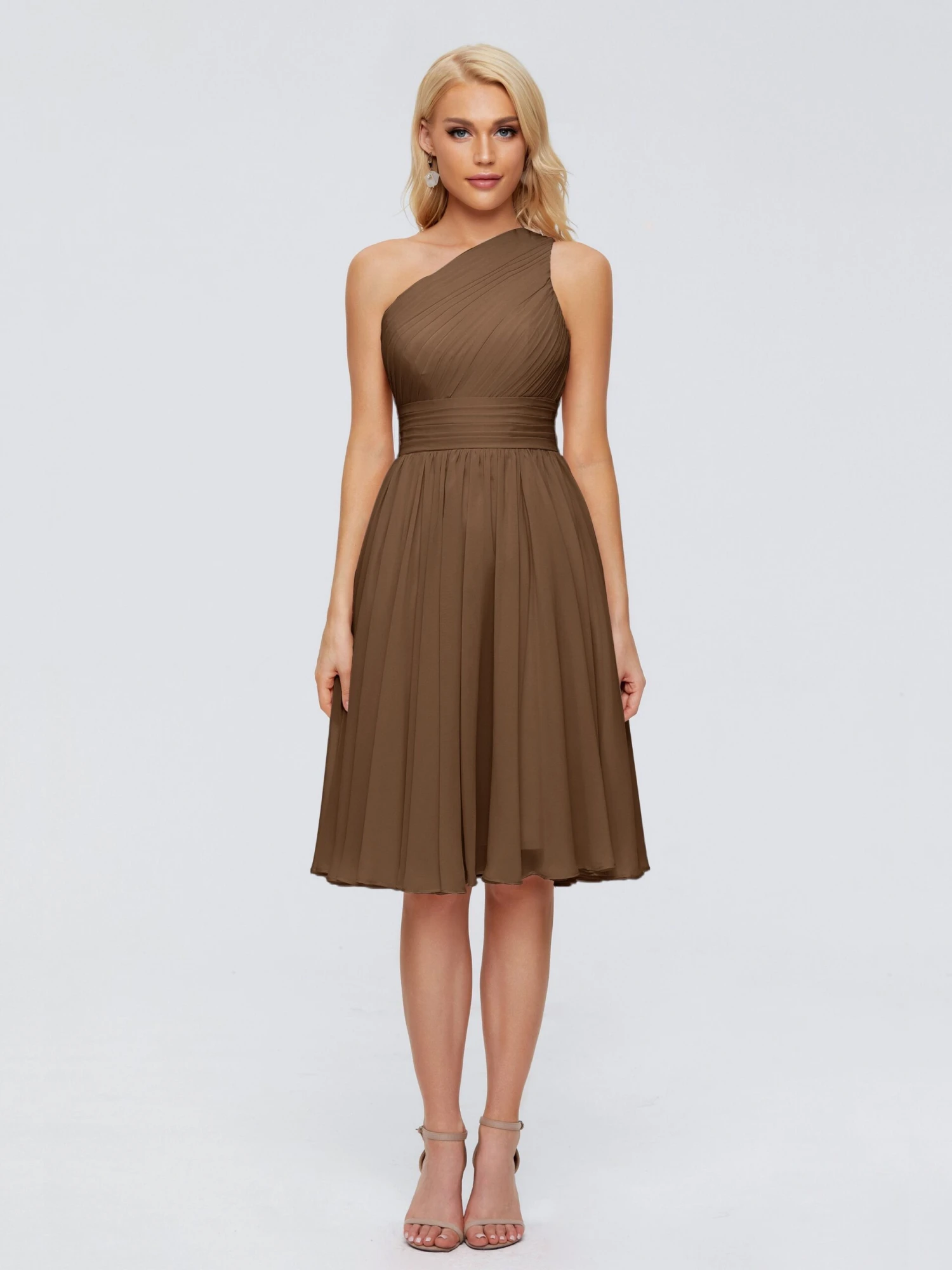 Kimberly Simple One Shoulder Short Bridesmaid Dresses - Image 18