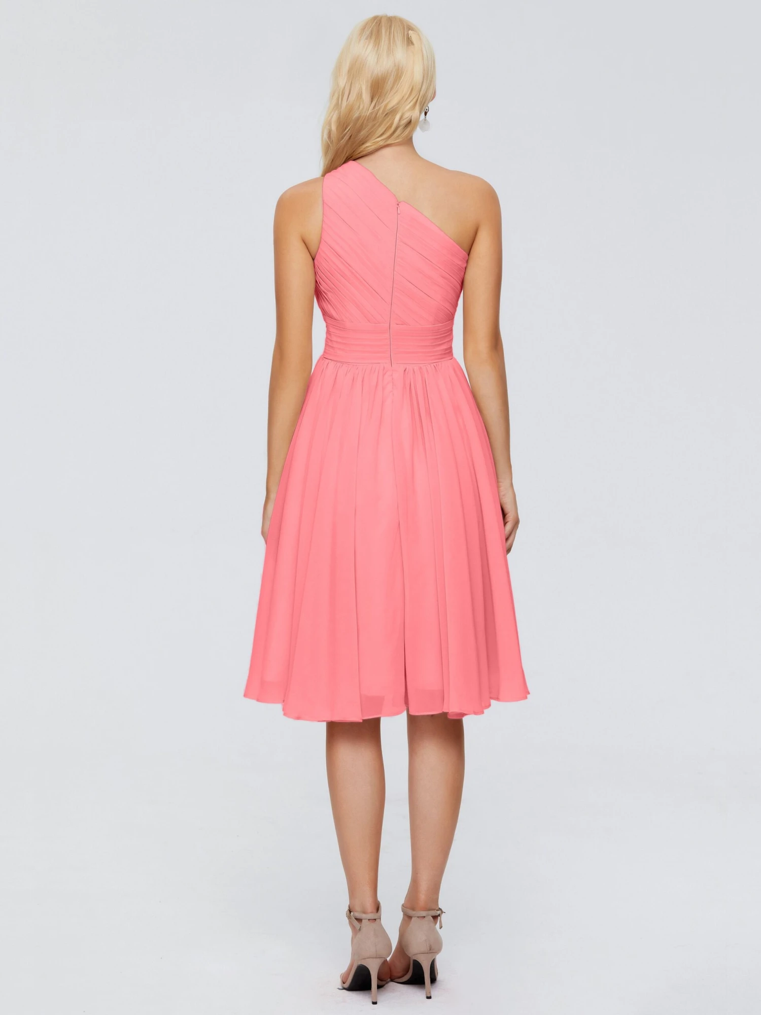 Kimberly Simple One Shoulder Short Bridesmaid Dresses - Image 4