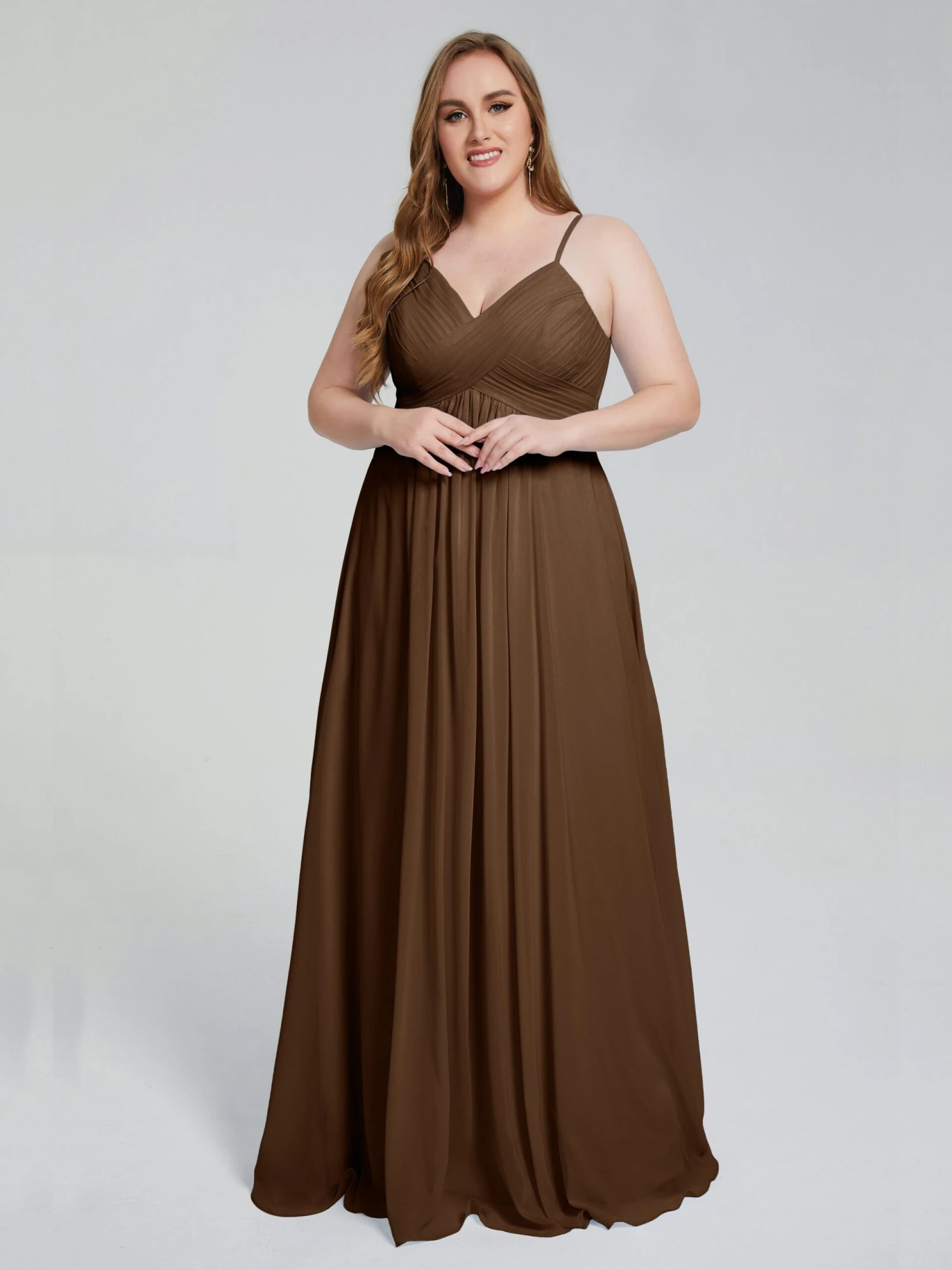 Londyn Spaghetti Straps Plus Size Bridesmaid Dresses - Image 17