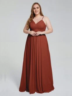 Londyn Spaghetti Straps Plus Size Bridesmaid Dresses