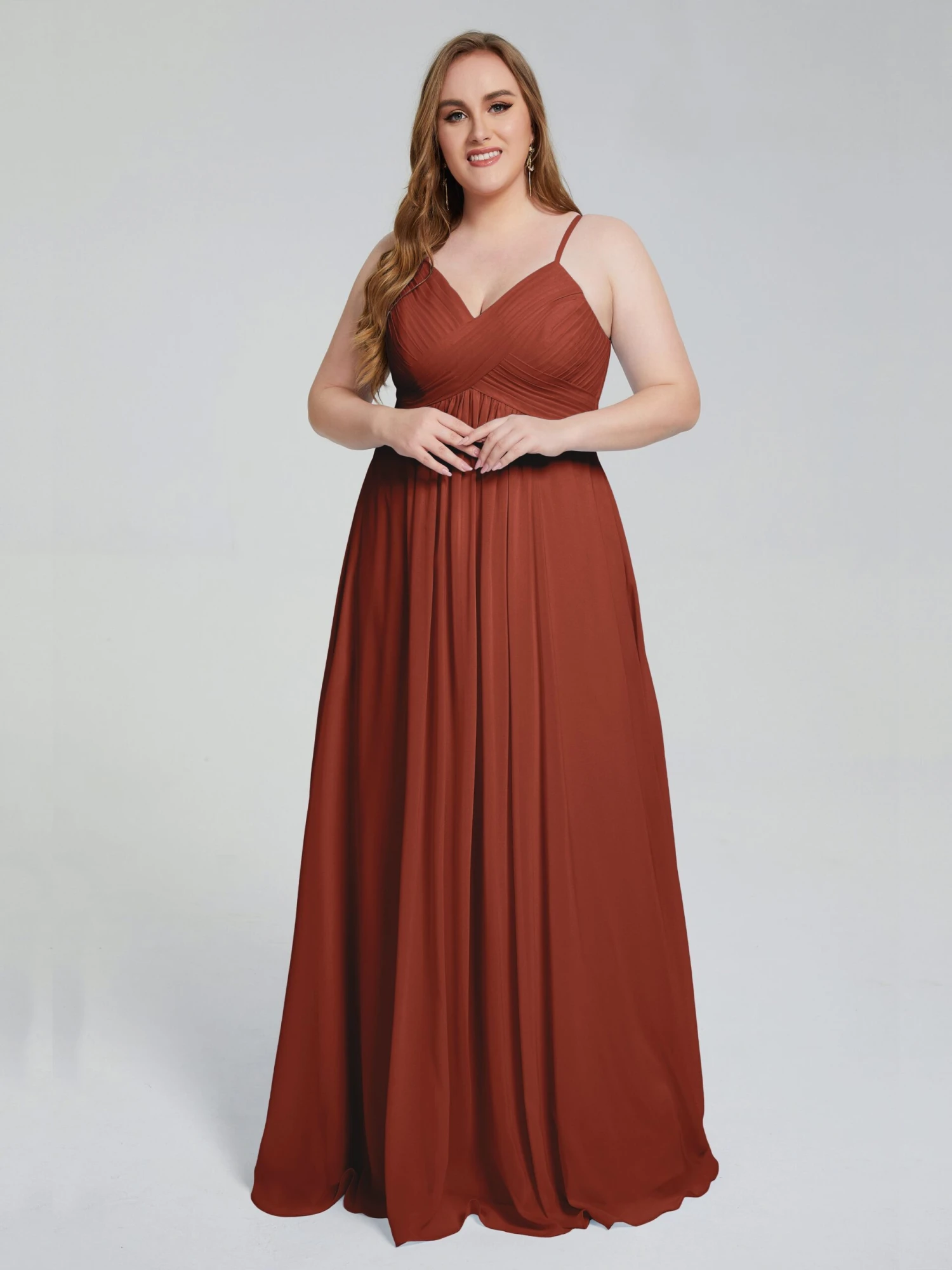 Londyn Spaghetti Straps Plus Size Bridesmaid Dresses